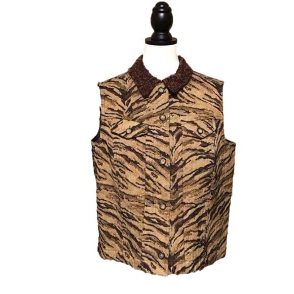 Coldwater Creek Animal Print Vest M - Picture 1 of 6